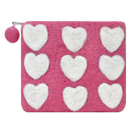 Nine Hearts Felted Coin Purse