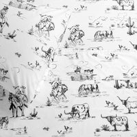 200TC Cotton Ranch Life Sheet Set- Black and White