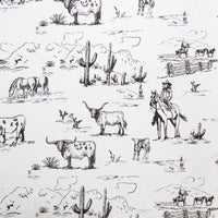200TC Cotton Ranch Life Sheet Set- Black and White