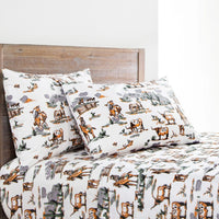 200TC Cotton Ranch Life Sheet Set- Rust and Green