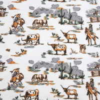 200TC Cotton Ranch Life Sheet Set- Rust and Green