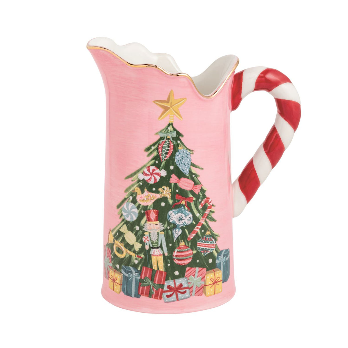 Tree Candycane Handle Pitcher