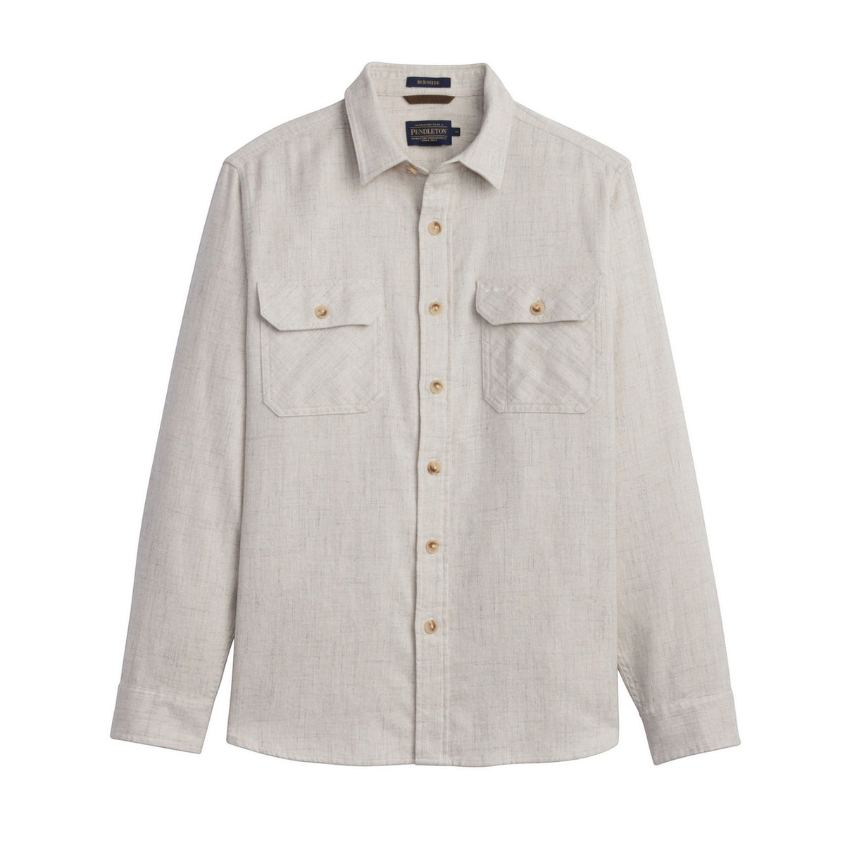 Men's Pendleton Burnside Cotton Flannel Shirt - Ecru Heather