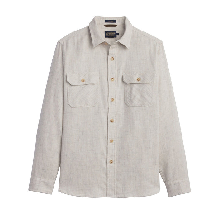 Men's Pendleton Burnside Cotton Flannel Shirt - Ecru Heather