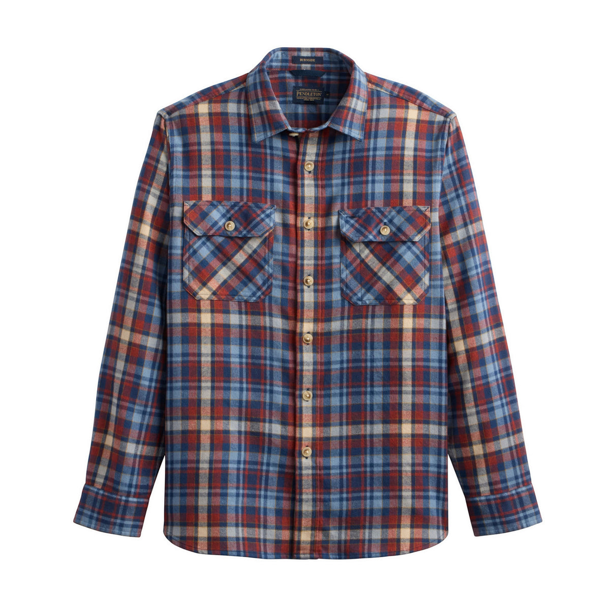 Men's Pendleton Plaid Burnside Cotton Flannel Shirt - Blue/Red