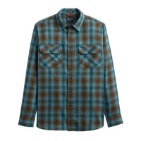 Pendleton Men’s Plaid Burnside Cotton Flannel Shirt - Sea Blue Multi