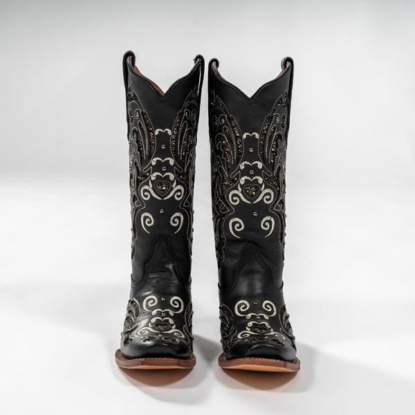 Tanner Mark Boot Venice Black, midnight black  with silver shimmer inlay
