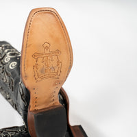 Tanner Mark Boot Venice Black, midnight black  with silver shimmer inlay Botton of heal