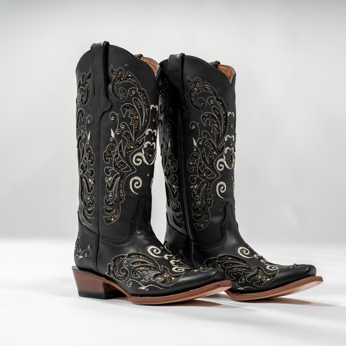 Tanner Mark Boot Venice Black - Midnight Black with Silver Shimmer Inlay